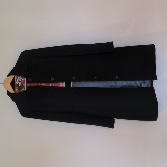 J.Crew Black Italian Wool Double Cloth Lady Day Coat Sz 2 - Picture 3 of 13